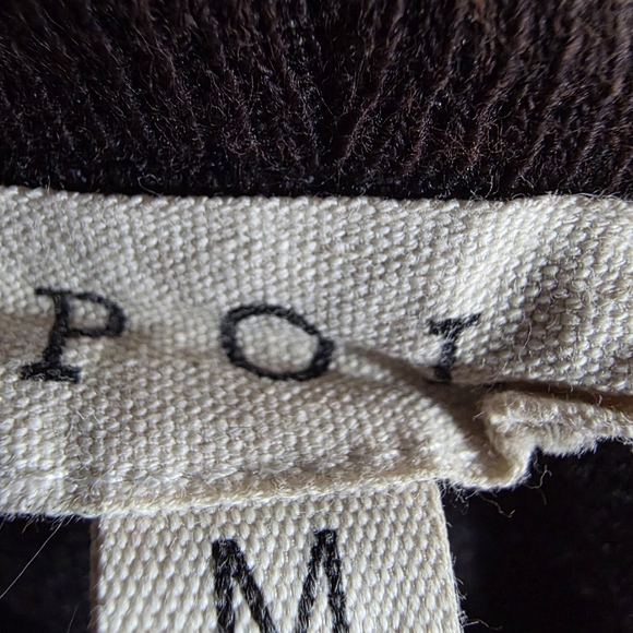 Pol Maxi Hoodie Black and Brown V-Neck Dress Oversized Medium - Picture 3 of 5